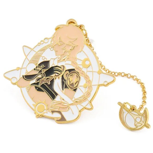 Other - Goldtone Anime 2.25" Genshin Impact Metal Enamel Lapel Pin